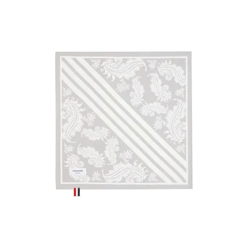 THOM BROWNE Cotton Knit Шарфы Светло-серый Унисекс