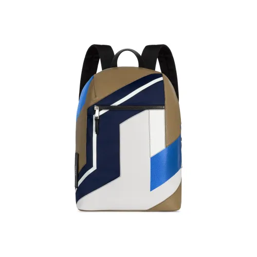 Furla Nylon Leather Backpack Men's Black