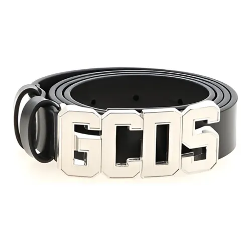 GCDS Ремень из коровьей кожи, черный, унисекс