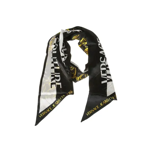 VERSACE Шелковые шарфы Черный Женские