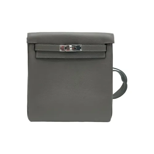 HERMES Kelly Ado Evercolor Кожа Рюкзак Унисекс Лесной зеленый