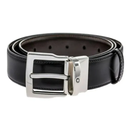 MONTBLANC Ремни из коровьей кожи Мужской Черный Коричневый Цвет 3 см