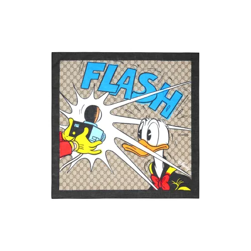 GUCCI Disney x Gucci Шелковые шарфы Унисекс Бежевый Синий