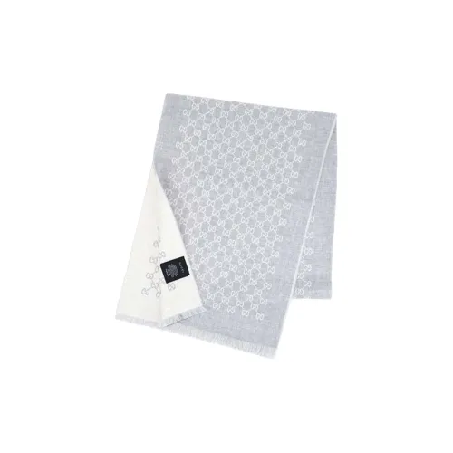 GUCCI Шерсть Вязаные Шарфы Мужской Серый Белый