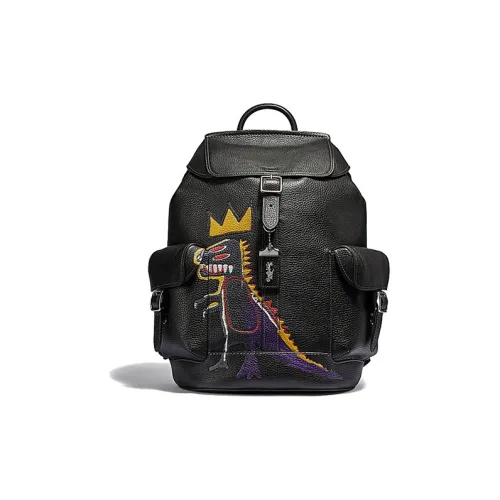 COACH Basquiat Collaboration Wells Кожа Рюкзак Большой Мужской Черный