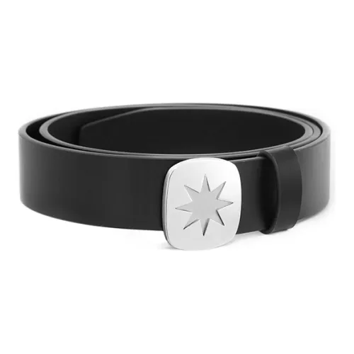 Kami Anger Оригинальный дизайн Octagonal Star Зеркало Стальная застежка Натуральная кожа Ремни Унисекс