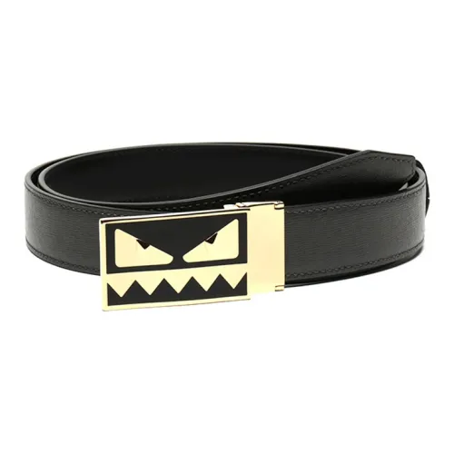 Fendi Ремни из коровьей кожи, черный и серый цвет, мужской