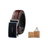 Крокодил-принт, коричневый, цвет пистолета, ремешок