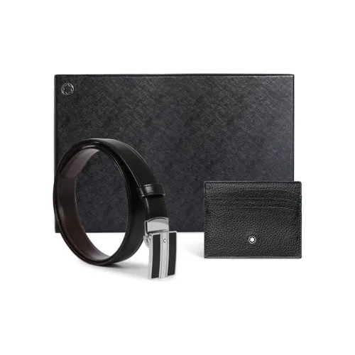 MONTBLANC Ремни из коровьей кожи Мужской Черный Ширина 3 см