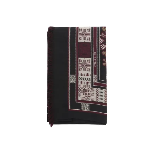 ETRO Шерсть Трикотаж Шарфы Мужской Черный
