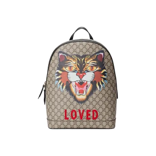 GUCCI Canvas с кожаными вставками рюкзак стандартный мужской бежевый