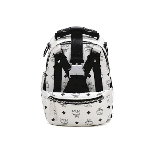 MCM Leather Backpack Men's White MCM Кожа Рюкзак Мужской Белый