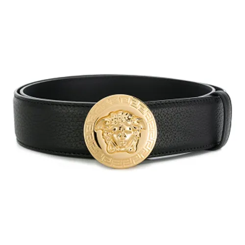 VERSACE Телячья кожа Кожаные ремни Мужской Черный Ширина 3,8 см