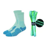 Синий-зеленый Sonic, спортивные носки, 1 упаковка + светящиеся в темноте кляксы чернил, охлаждающие, зеленые шнурки, 1 пара