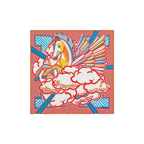 HERMES Шелковые шарфы Унисекс Оранжевый