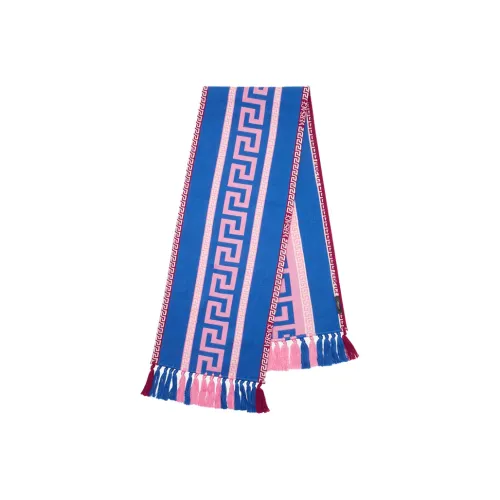 VERSACE Greca Labyrinth Cotton Knit Шарфы Синий Розовый Унисекс