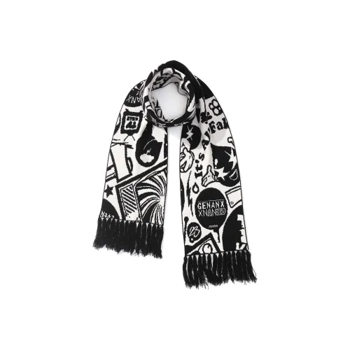 GENANX Шарфы Унисекс Черный Белый