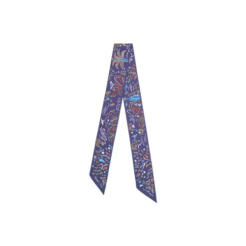 HERMES Шелковые шарфы Женские Темно-синий