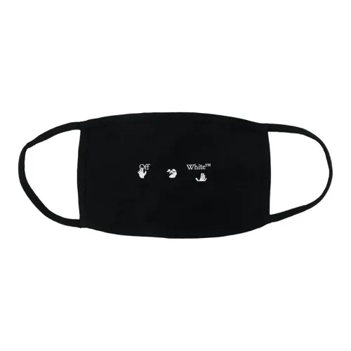 Off Белая хлопковая ткань Маска для лица Черная Унисекс