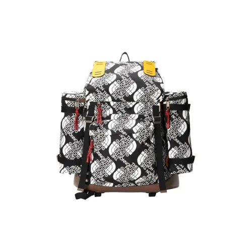 GUCCI The North Face Коллаборация Нейлон с кожаными вставками Двойной карман Рюкзак Унисекс Многоцветный