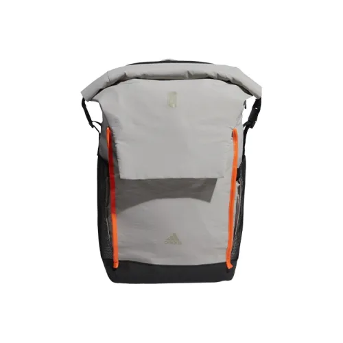Adidas Полиэстер Спортивный Рюкзак Стандартный Унисекс Металлик Серый
