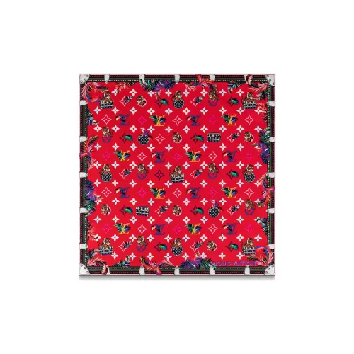 LOUIS VUITTON PRECIOUS TIGER Шелковые шарфы Красный Женские