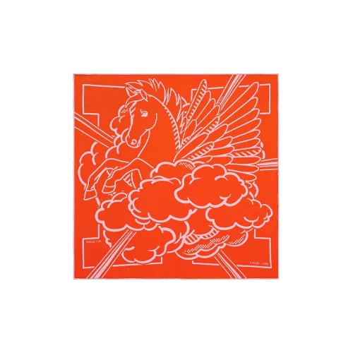 HERMES Шелковые шарфы Вермильон/Розовый Женские