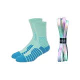 Сине-зеленые спортивные носки Sonic, 1 упаковка + светло-фиолетовые зеленые шнурки для обуви, 1 пара