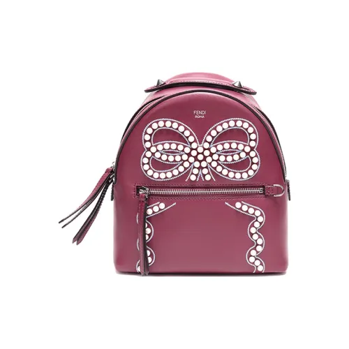 FENDI Кожа Рюкзак Женские Темно-красный