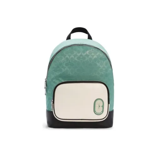 COACH Court Nylon Backpack Men's White Green COACH Court Нейлоновый рюкзак мужской белый и зеленый