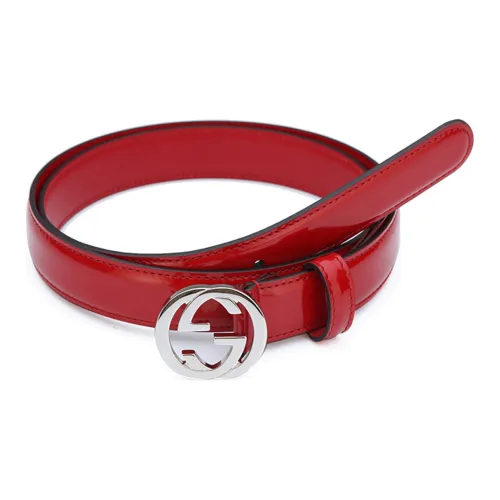 GUCCI Ремни из коровьей кожи женские красный ширина 2,5 см