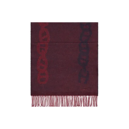 HERMES Кашемировые вязаные шарфы, красный, мужской