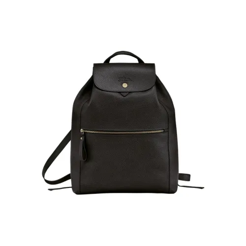 LONGCHAMP Le Foulonné Коровья кожа Рюкзак Большой Женские Черный