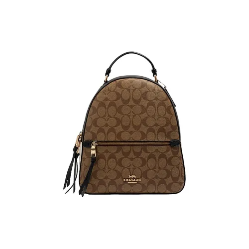 COACH Jordyn Холст и Кожа Рюкзак Большой Женский Коричневый