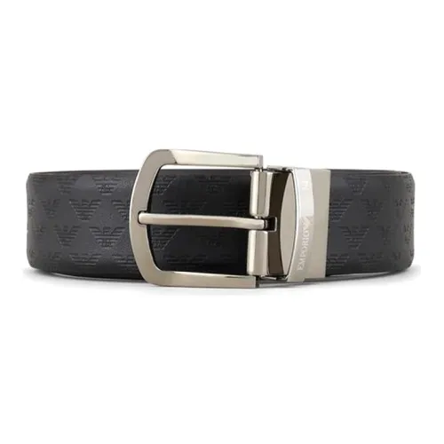 EMPORIO ARMANI Ремни из коровьей кожи, черные, мужские