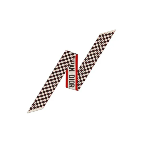 DIOR Шелковые шарфы Женские Белый Черный Красный