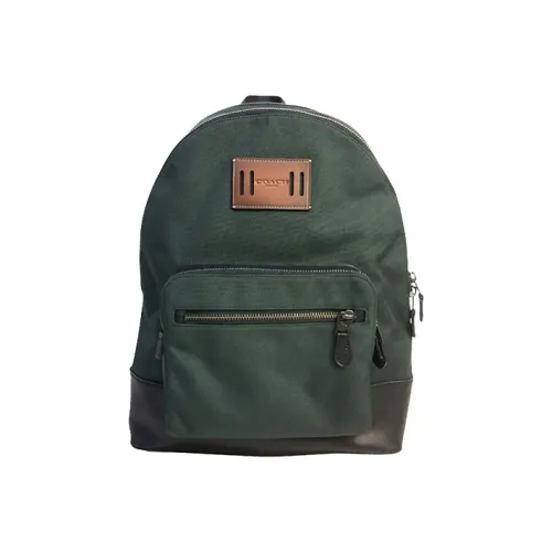 COACH West Нейлон Кожа Рюкзак Большой Мужской Зеленый