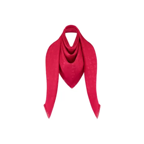 LOUIS VUITTON Шерсть Шали Красный Унисекс