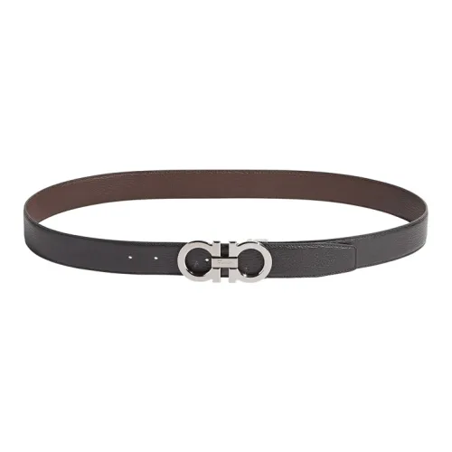 FERRAGAMO GANCINI Ремни из коровьей кожи Мужской Черный Ширина 3,5 см