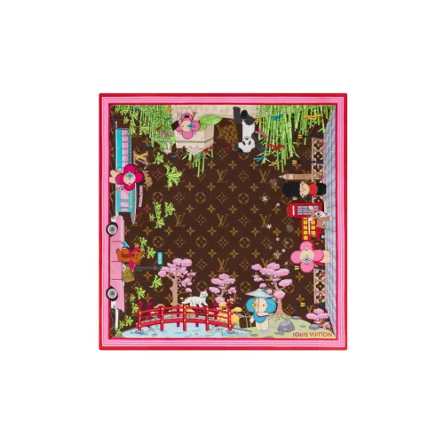 LOUIS VUITTON XMAS Хлопковые шелковые шарфы для женщин