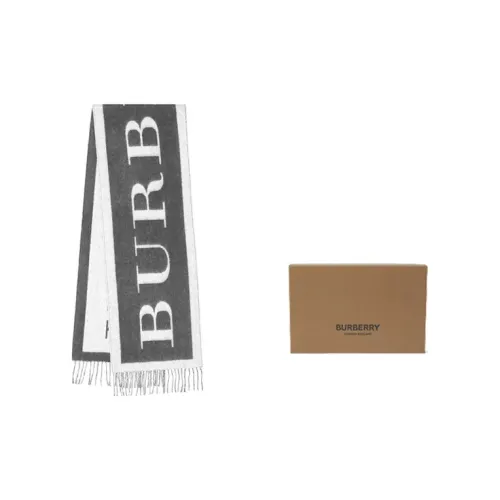 Шарфы Burberry Унисекс Черный Белый