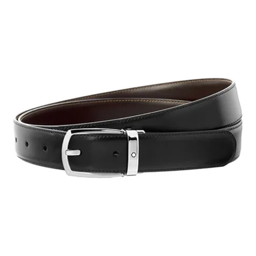 MONTBLANC Ремни из коровьей кожи Мужской Черный Ширина 3 см