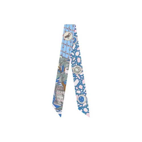 HERMES Шелковые шарфы, синий, женские