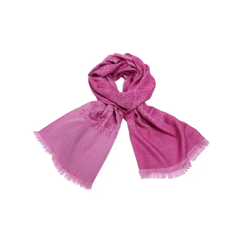 GUCCI Вязаные шарфы Розово-красный Женские