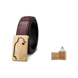 Коричневый ремешок с золотой пряжкой