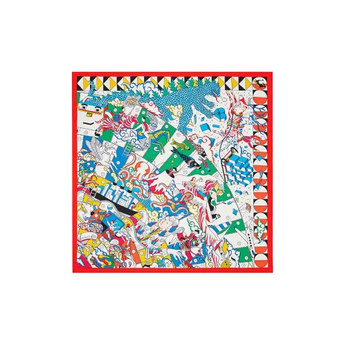 HERMES Детали Шелковые Шарфы Красный Женские