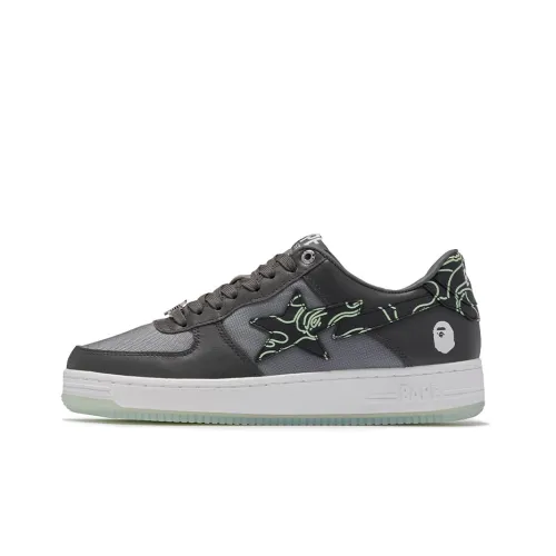 A BATHING APE STA Низкий Топ Стильный Скейтбординг Женские Черный Зеленый