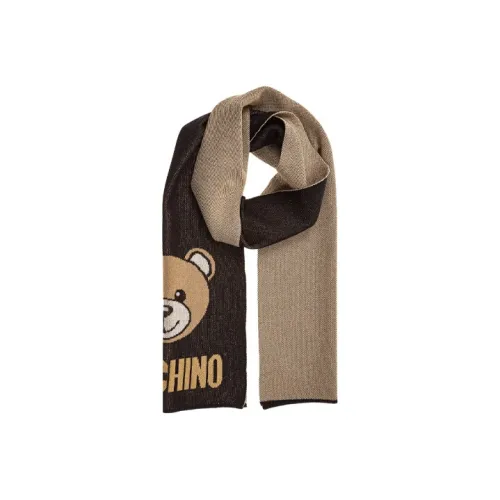 MOSCHINO Полиэфирный трикотаж Шарфы Коричневый Унисекс