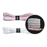 Белый Пейсли 3M Светоотражающие Шнурки*1 пара + Градиентный Светло-Розовый Пейсли 3M Шнурки*1 пара