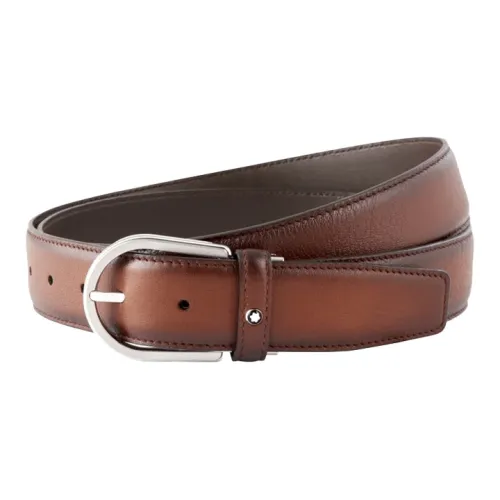 MONTBLANC Кожаные ремни Мужской Коричневый Ширина 3,5 см
